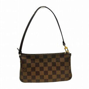 LOUIS VUITTON Navona Handbag Damier Leather Ebene Brown